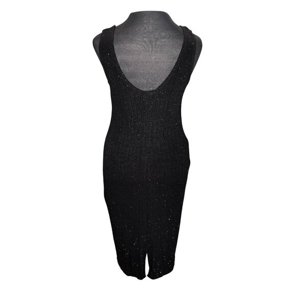 Vintage Onyx Nite Black Sparkle Knit Dress With Jacket Size 8 - Picture 8 of 16